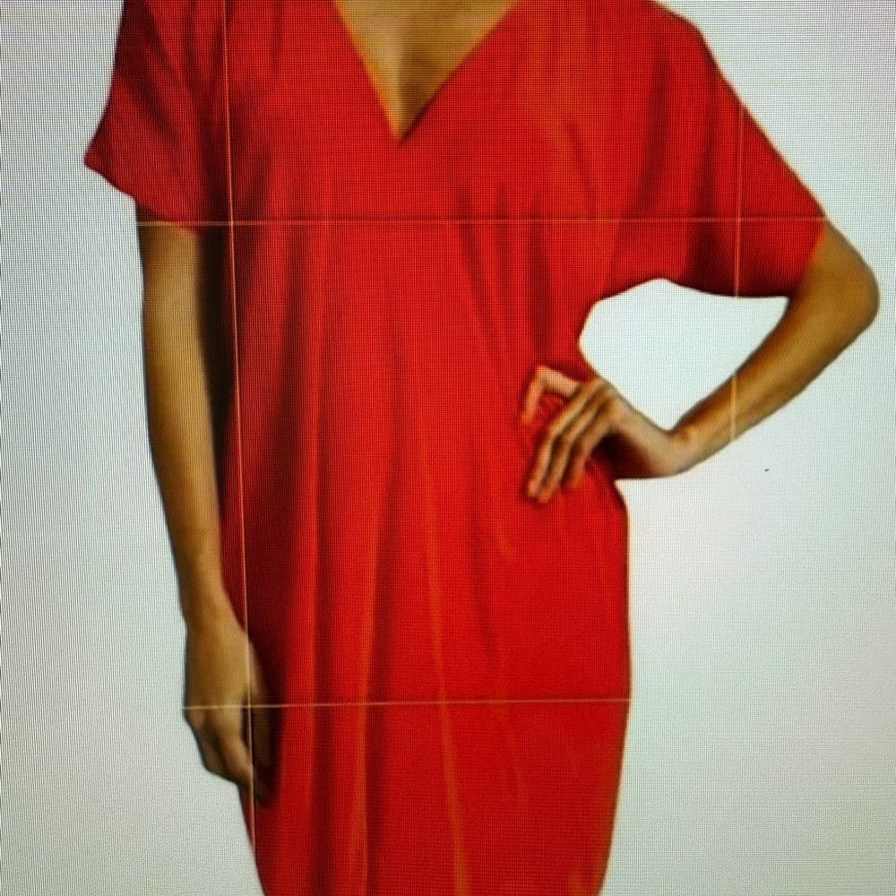 Vince Bold Orange V-Neck Dress